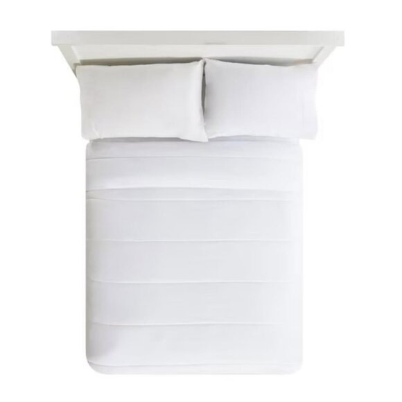 New White Embossed 5 Piece Comforter Set • KING Size - Picture 3 of 7